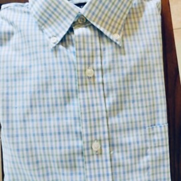 Land's End Mens Traditional Fit NO IRON Pinpoint Oxford Long Sleeve Shirt Sz L - Picture 1 of 7
